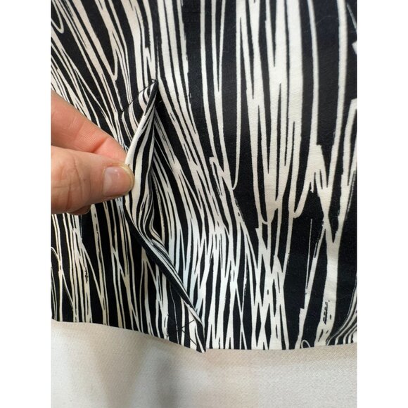 Worthington Womens Straight Pencil Skirt Size 14 Black White Scribble Pockets - Picture 11 of 12